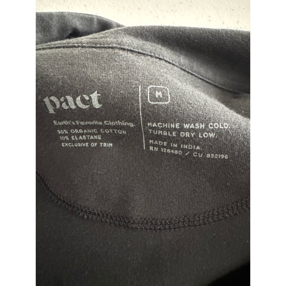 PACT Womens Size Medium Black Full Zip Jacket Organic Cotton Hiking Outdoors